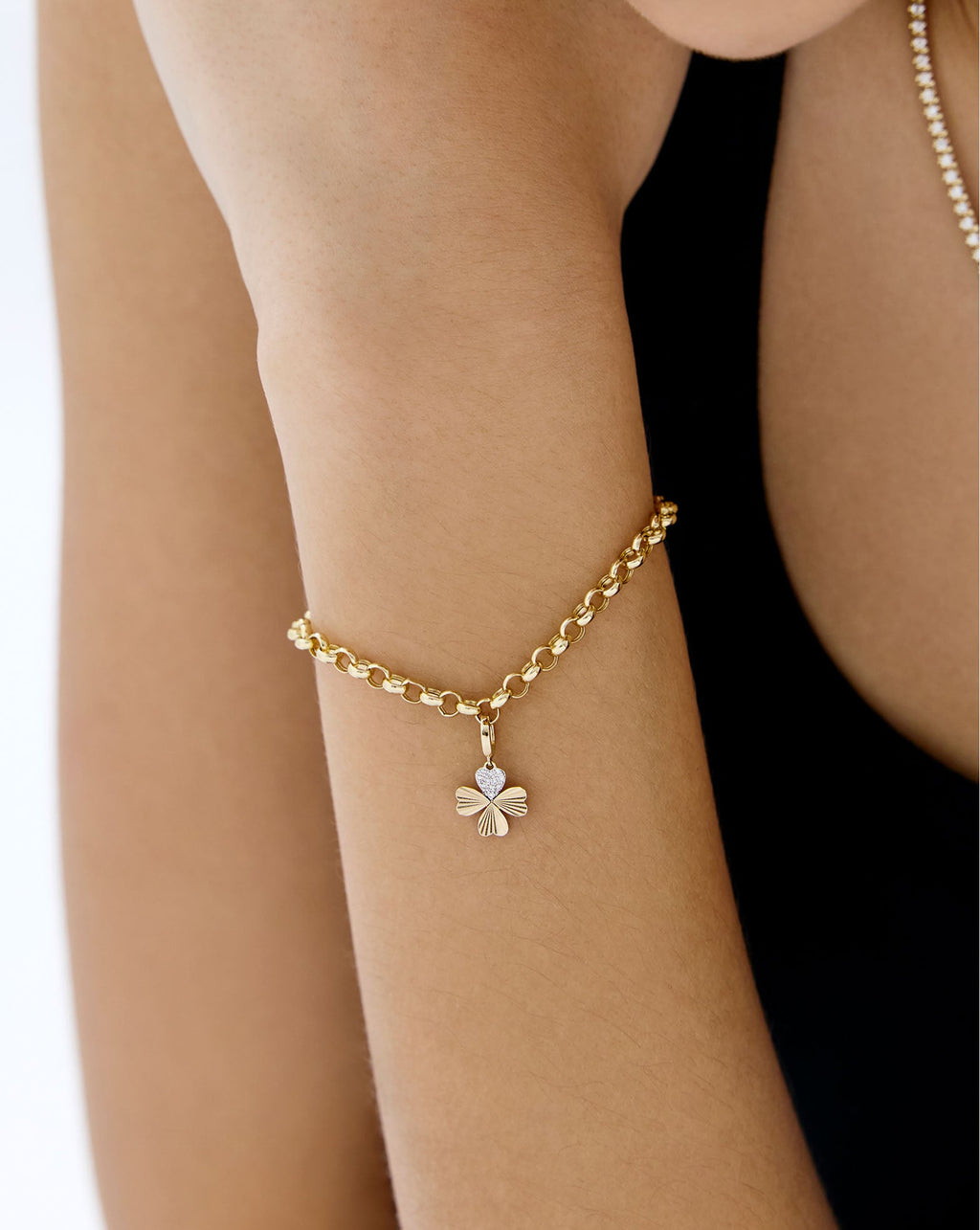 Pavé Diamond Clover Charm