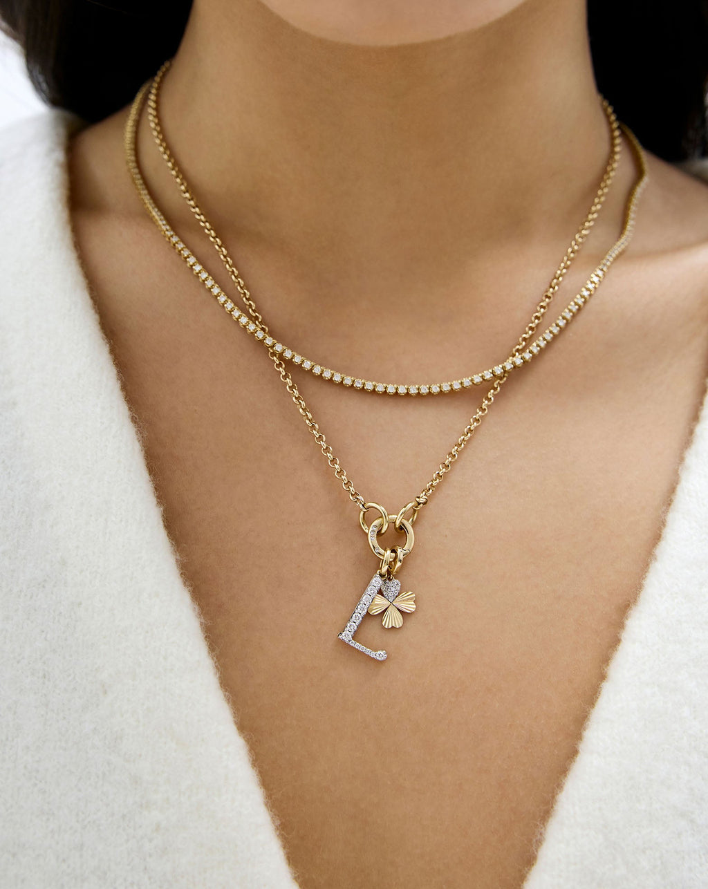 Pavé Diamond Clover Charm