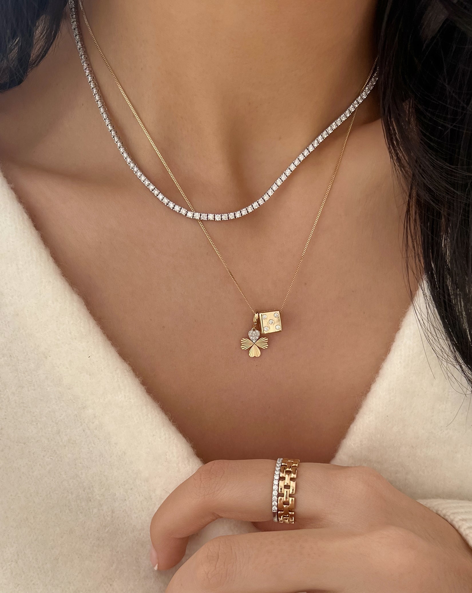 Pavé Diamond Clover Charm