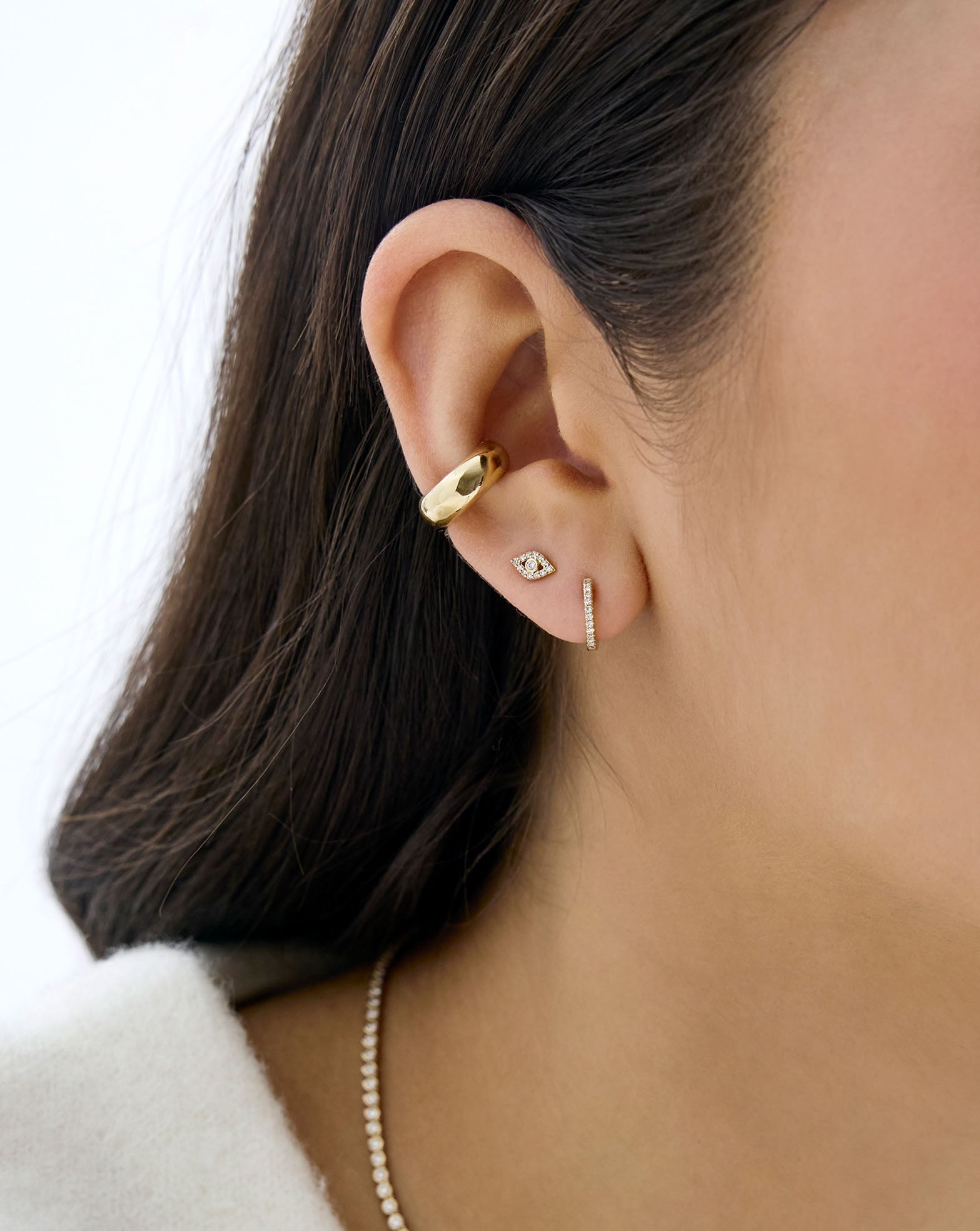 Pavé Diamond Evil Eye Studs