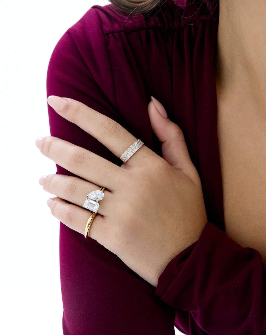 5.19 Emerald & Pear Lab Diamond in Whisper Thin® Duet