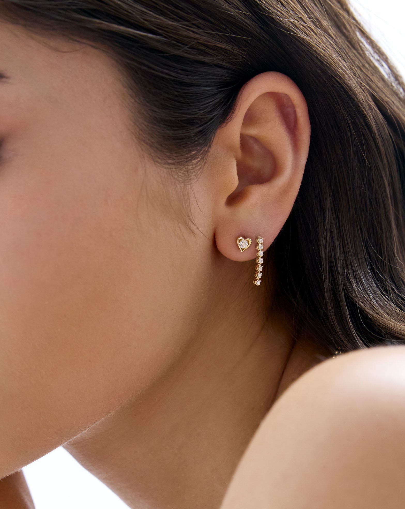 Framed Lab Diamond Heart Studs