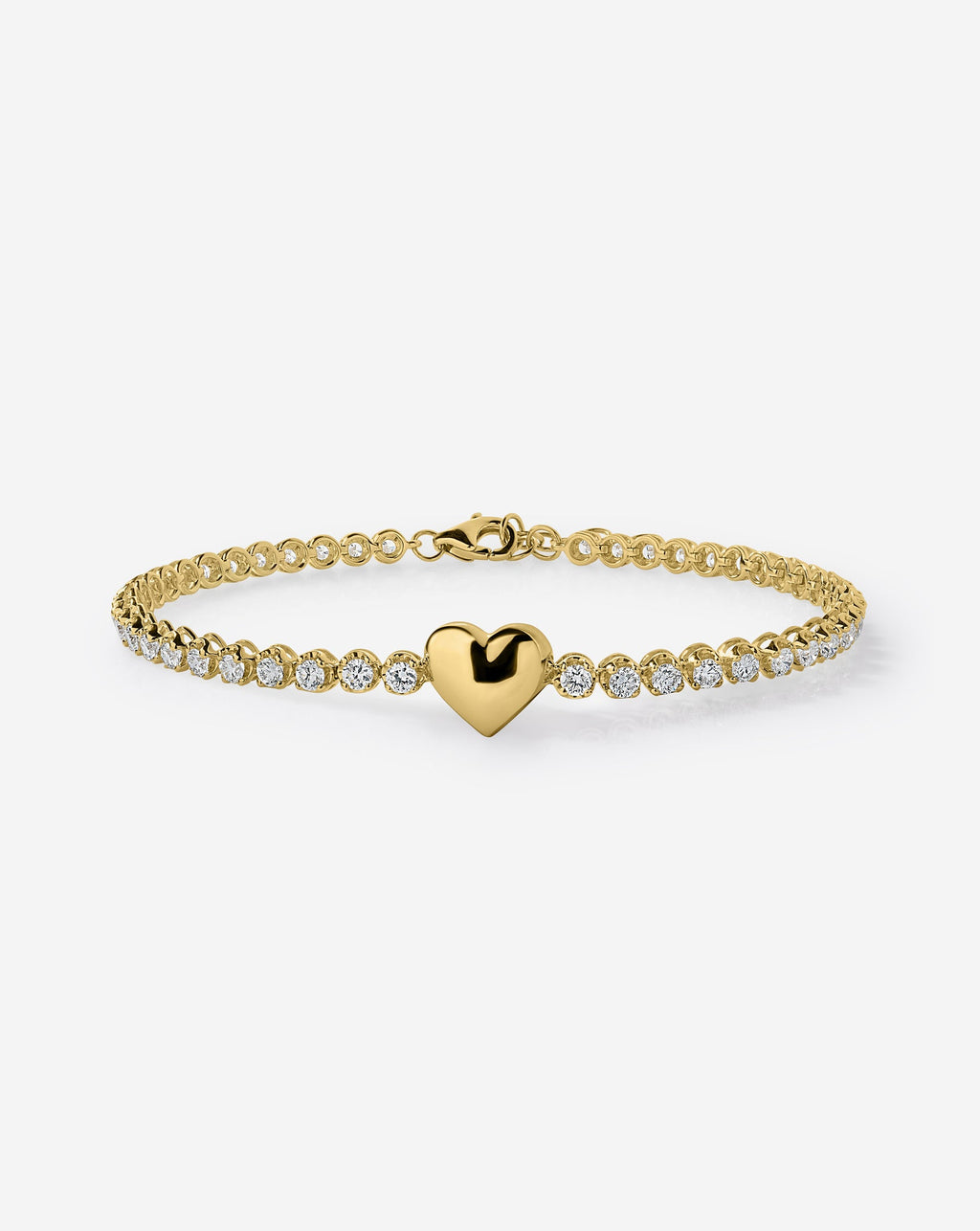Engravable Heart Lab Diamond Tennis Bracelet
