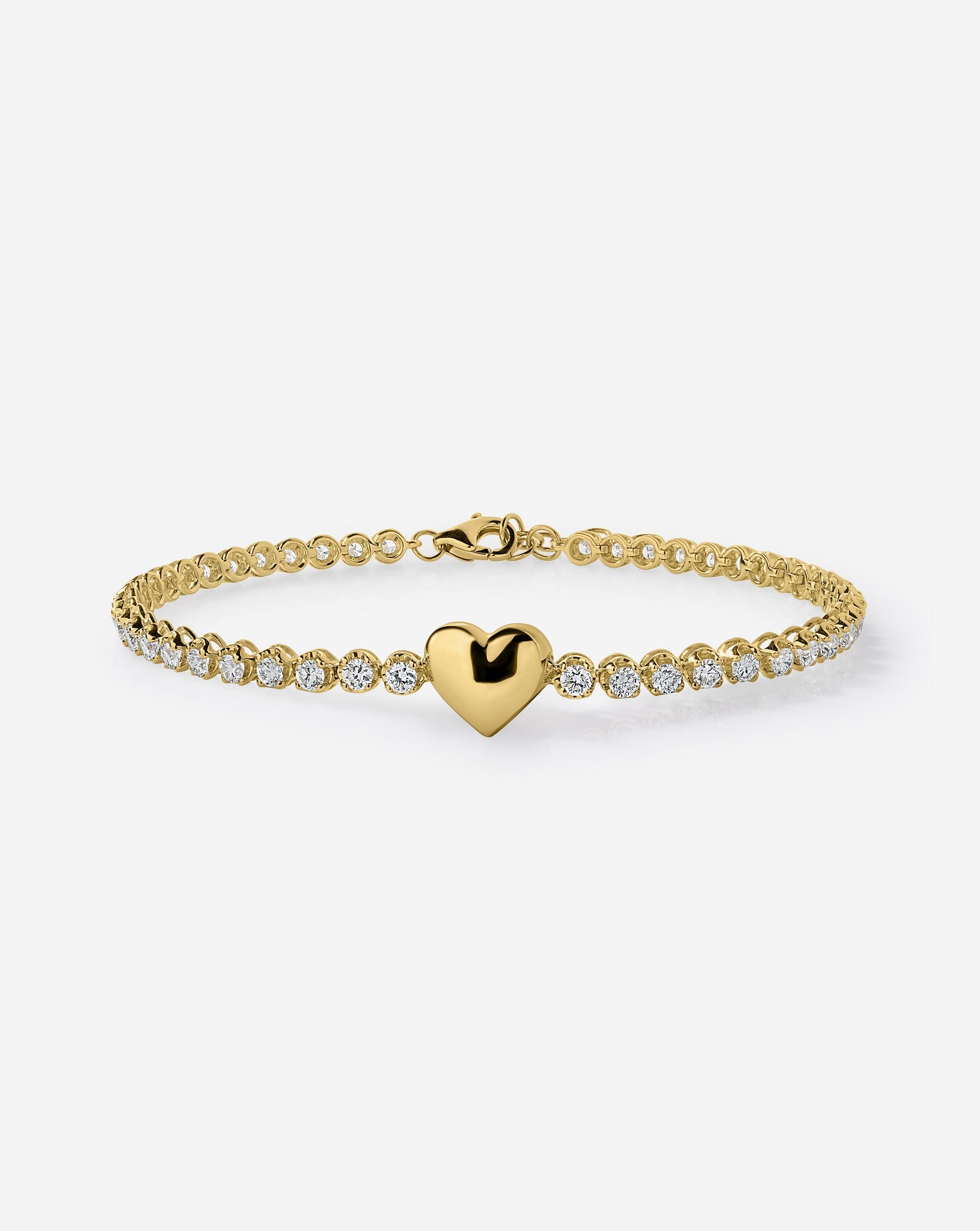 Engravable Heart Lab Diamond Tennis Bracelet