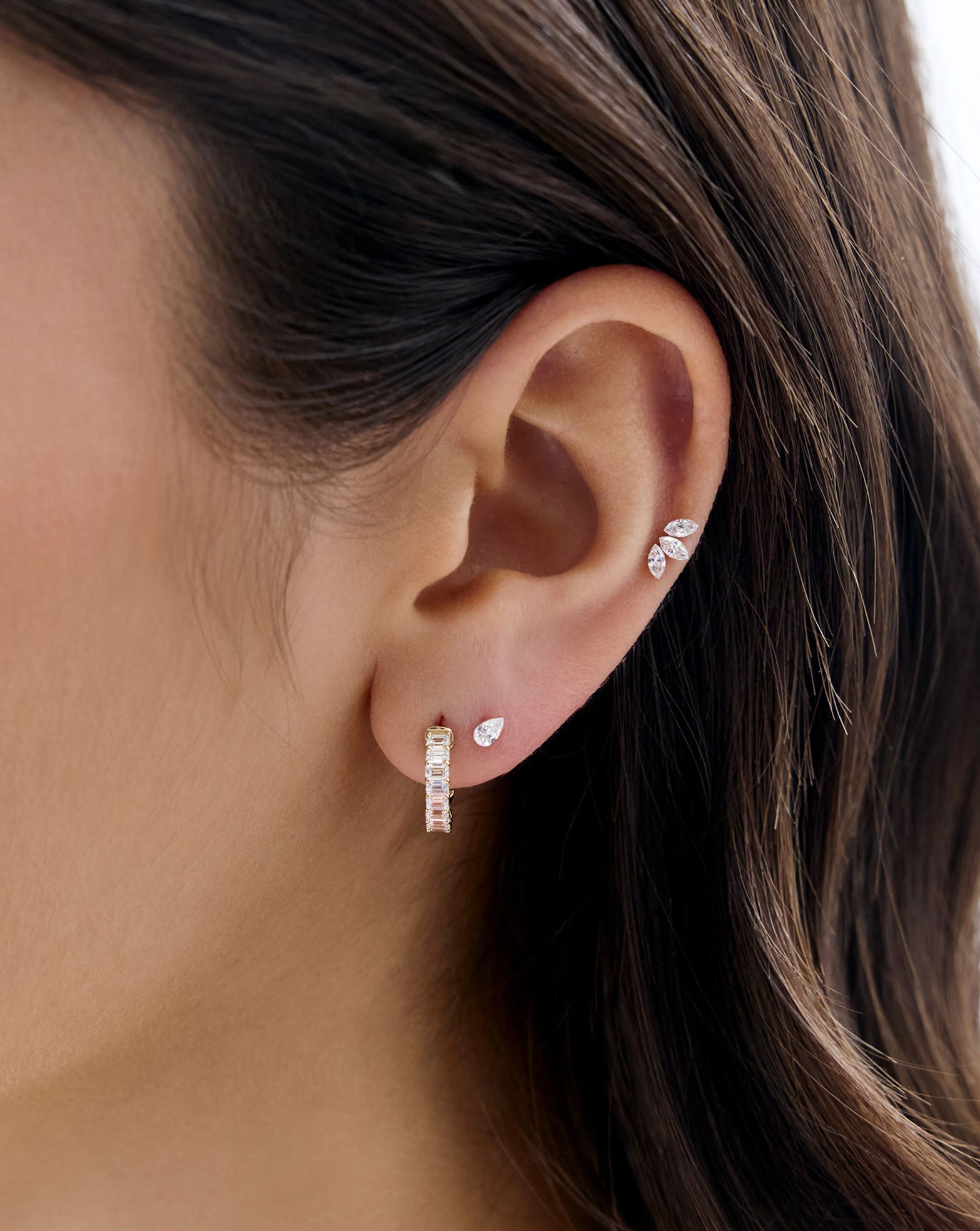 Trio Marquise Lab Diamond Flatback