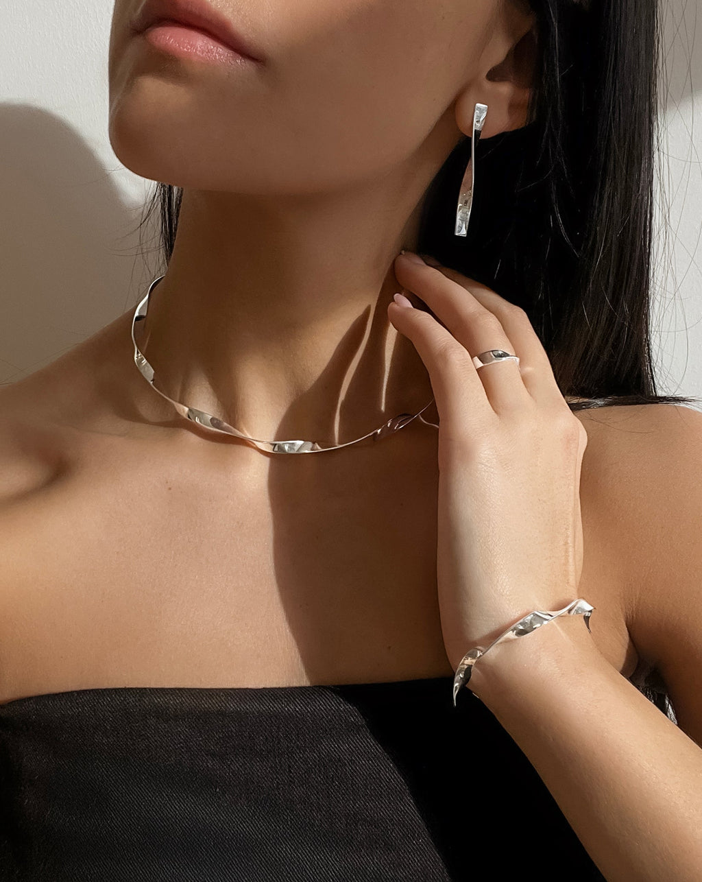 Silver Twist Earrings