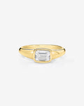 Bezel Emerald Lab Diamond Ring