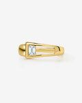 Tapered Emerald Lab Diamond Ring