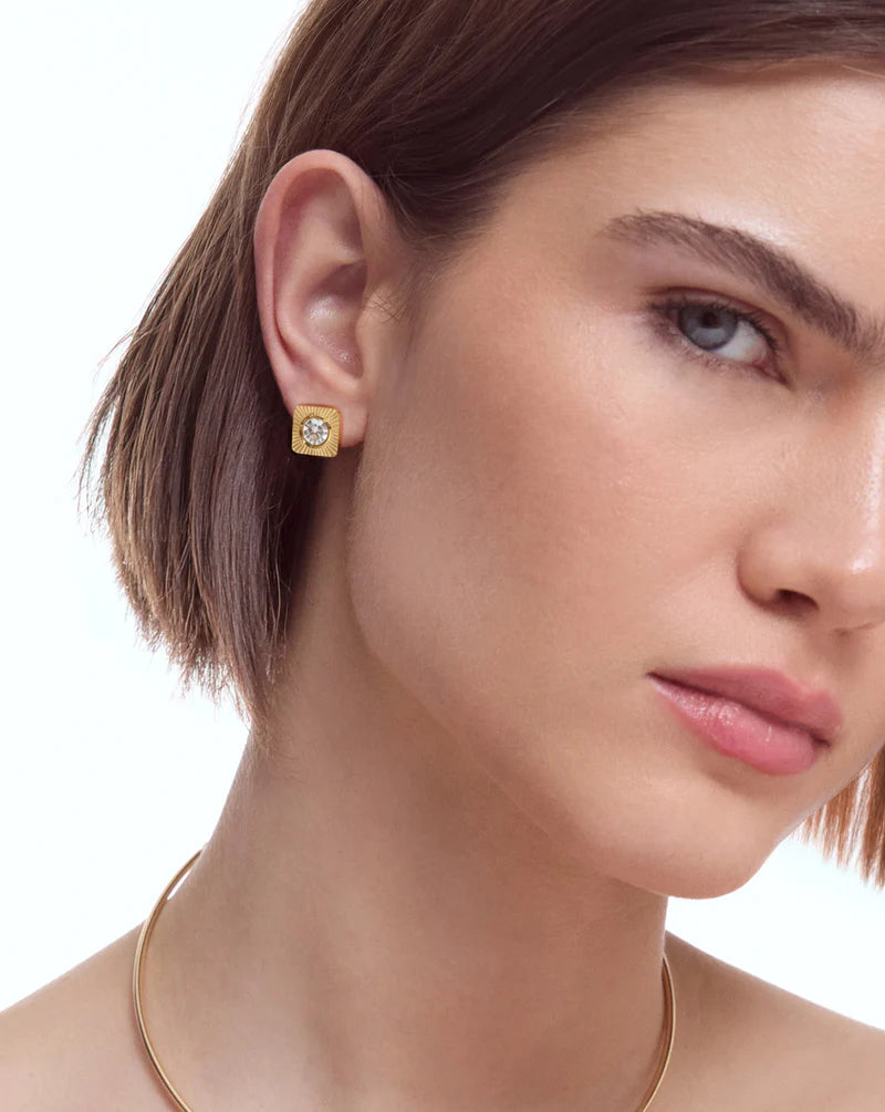 Fluted Lab Diamond Studs