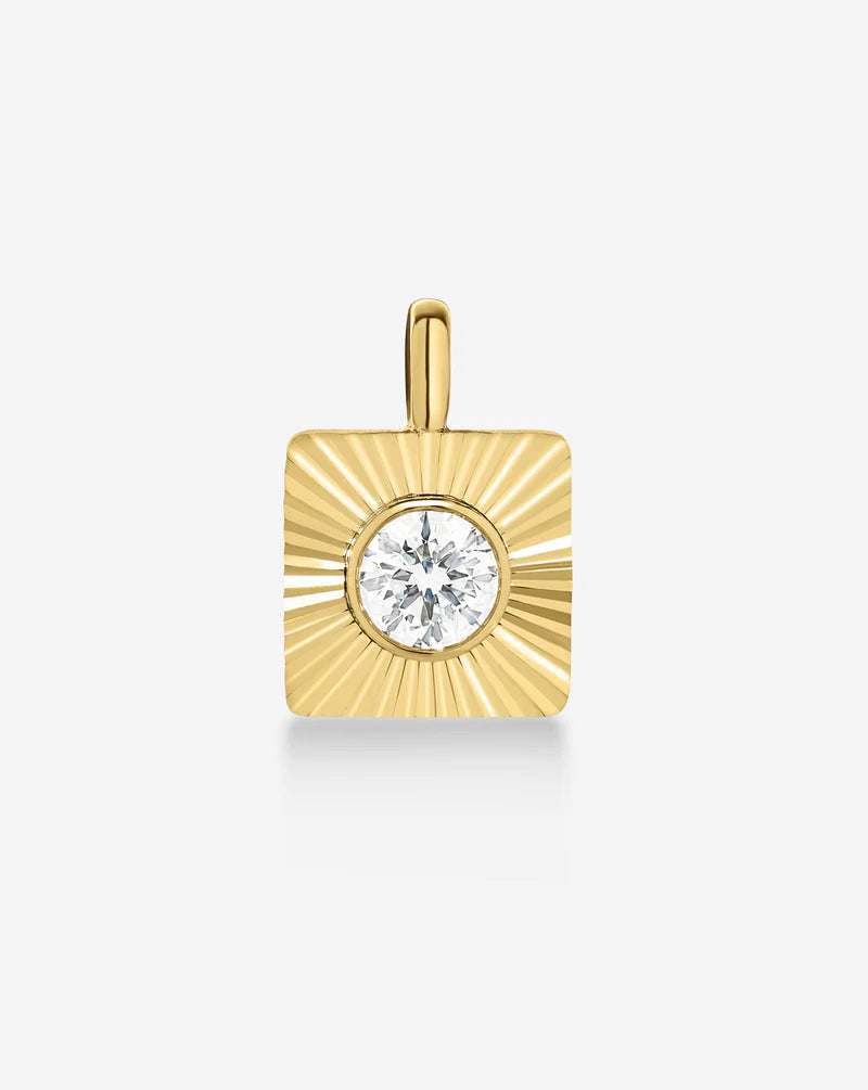 Fluted Lab Diamond Pendant