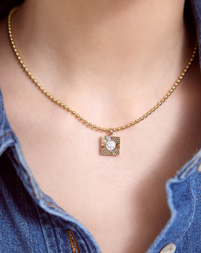 Fluted Lab Diamond Pendant