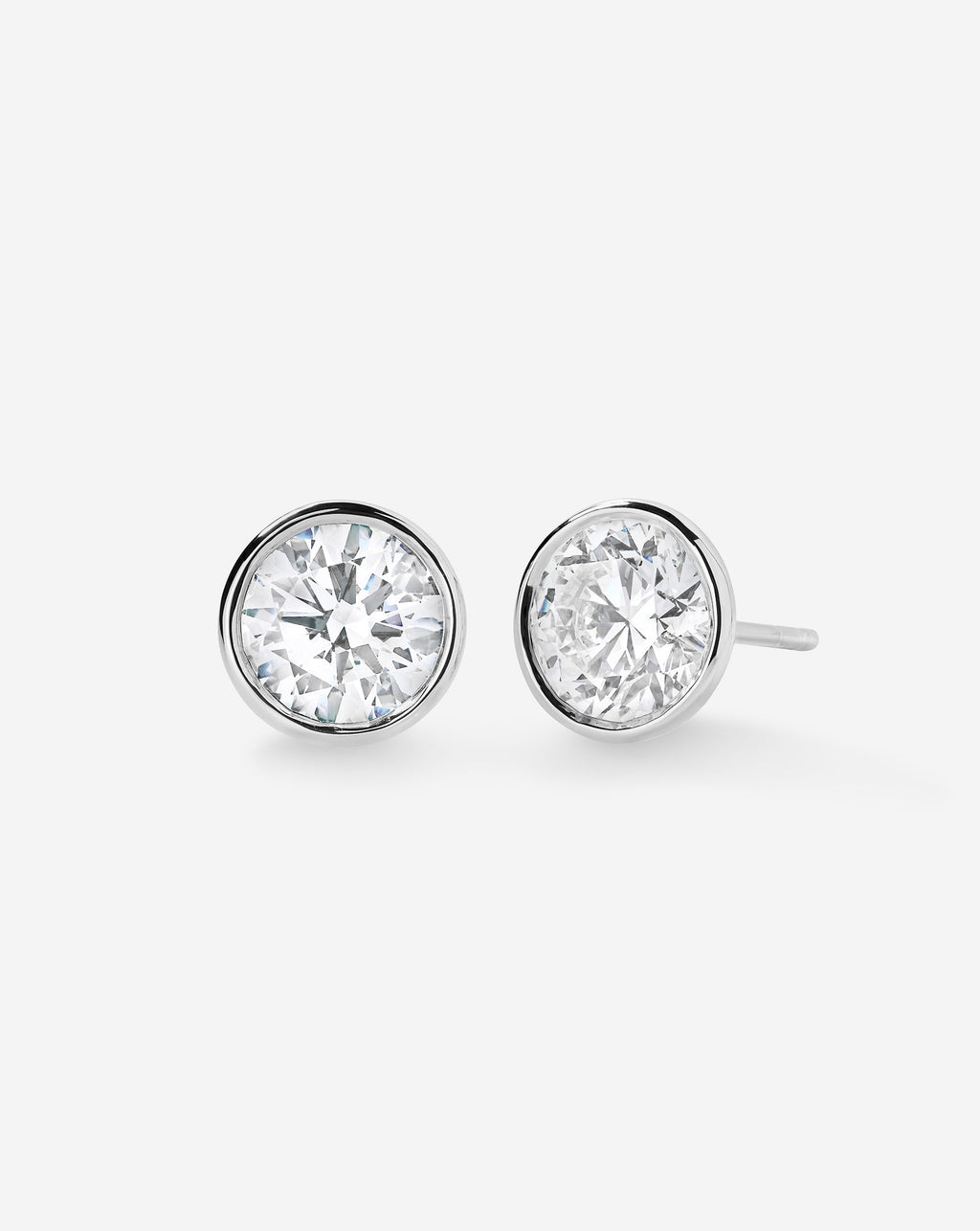 Bezel Round Lab Diamond Studs