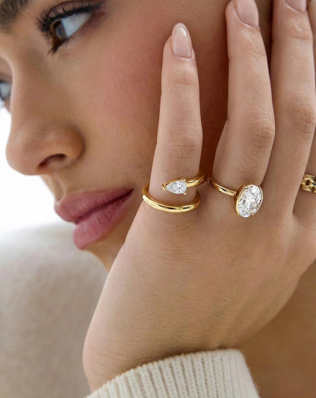 Lab Diamond Double Coil Ring