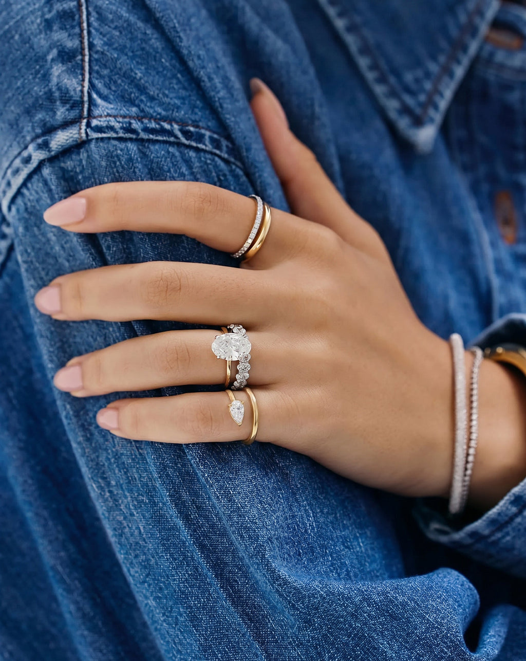 Lab Diamond Double Coil Ring