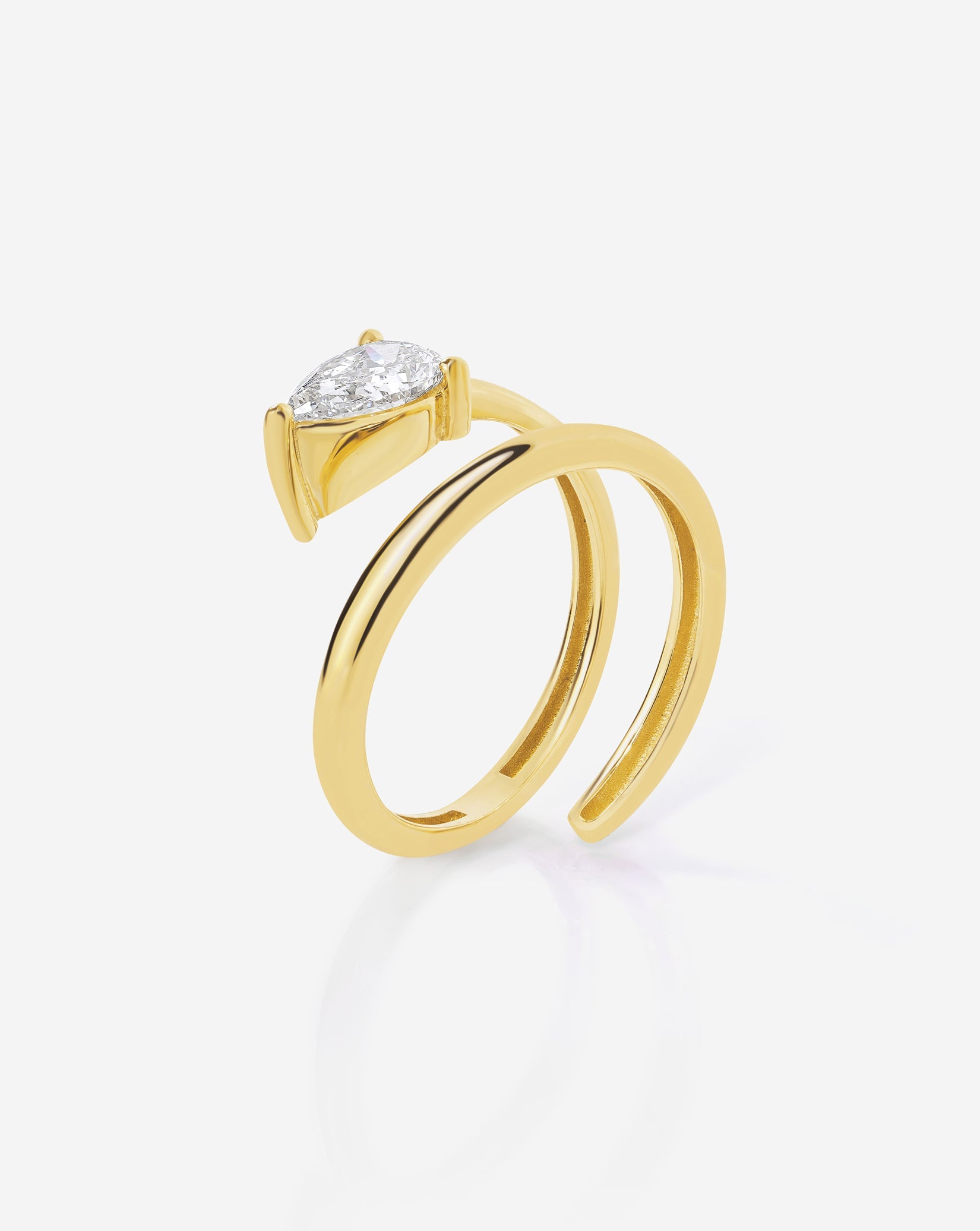 Lab Diamond Double Coil Ring