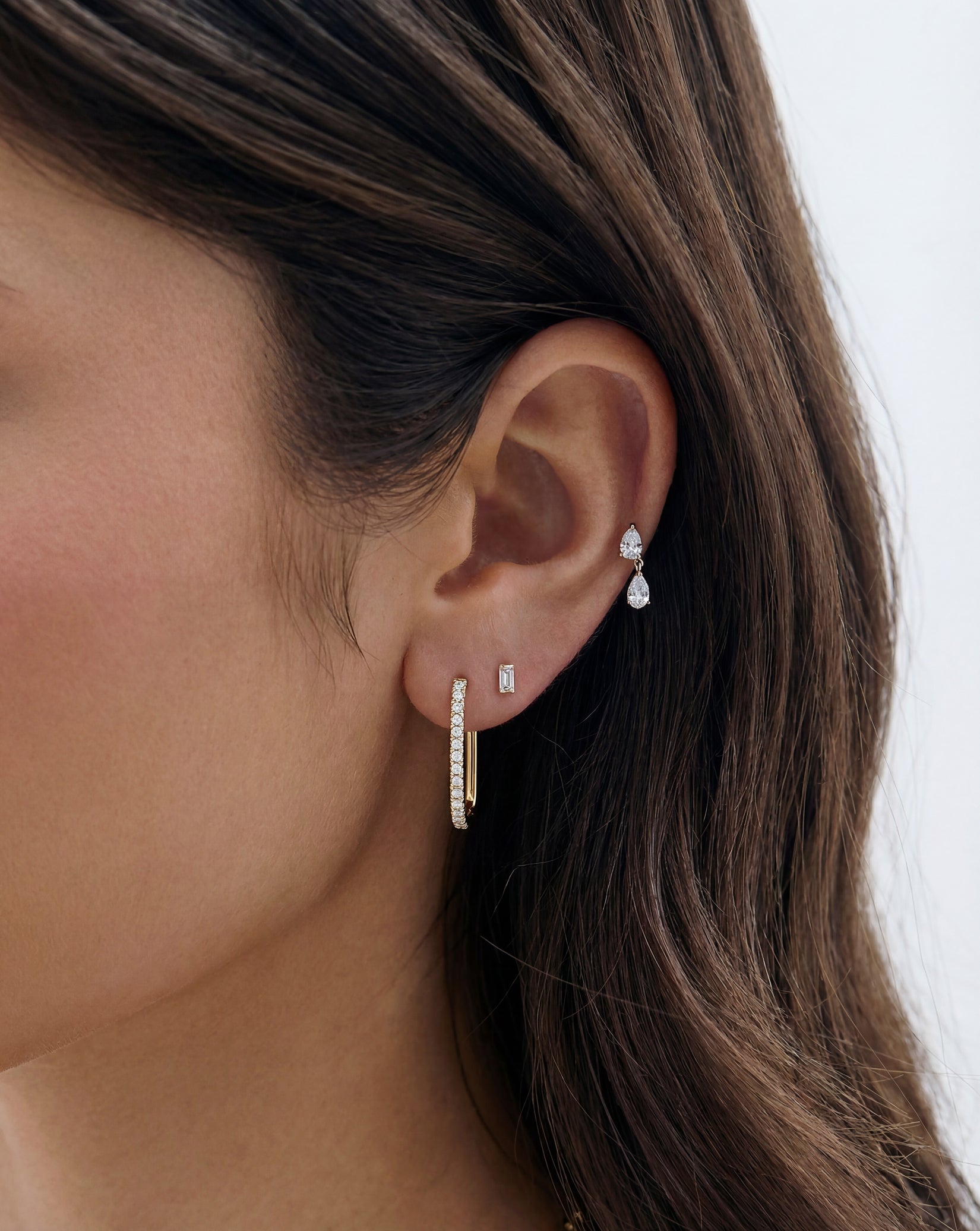 Diamond Rectangle Hoops