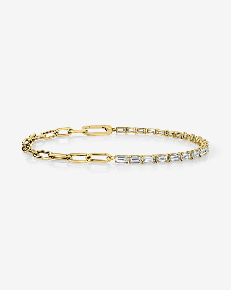 Baguette Lab Diamond Tennis Chain Bracelet