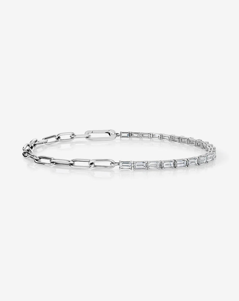 Baguette Lab Diamond Tennis Chain Bracelet