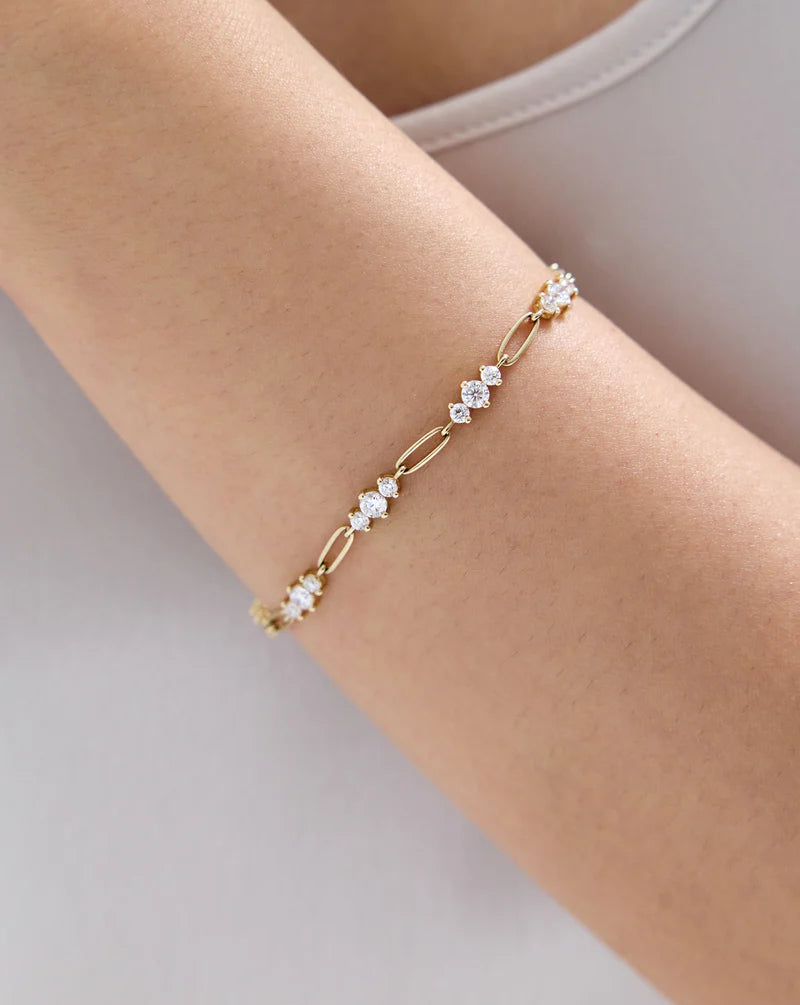 Graduated Lab Diamond Chain Bracelet