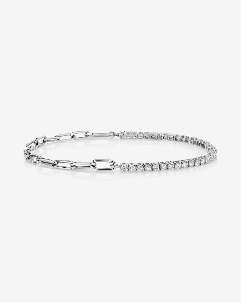Round Lab Diamond Tennis Chain Bracelet