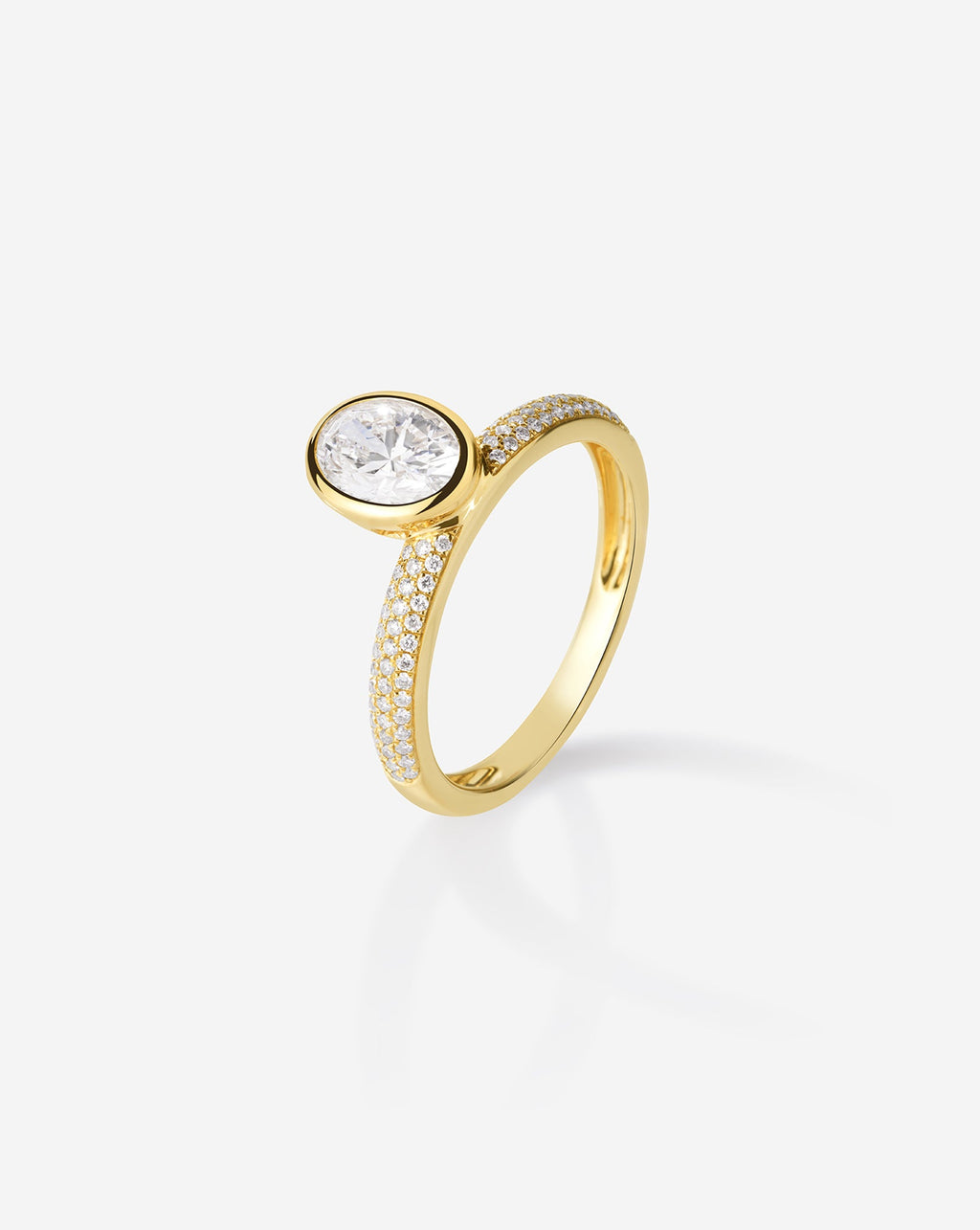 Framed Oval Pavé Lab Diamond Ring