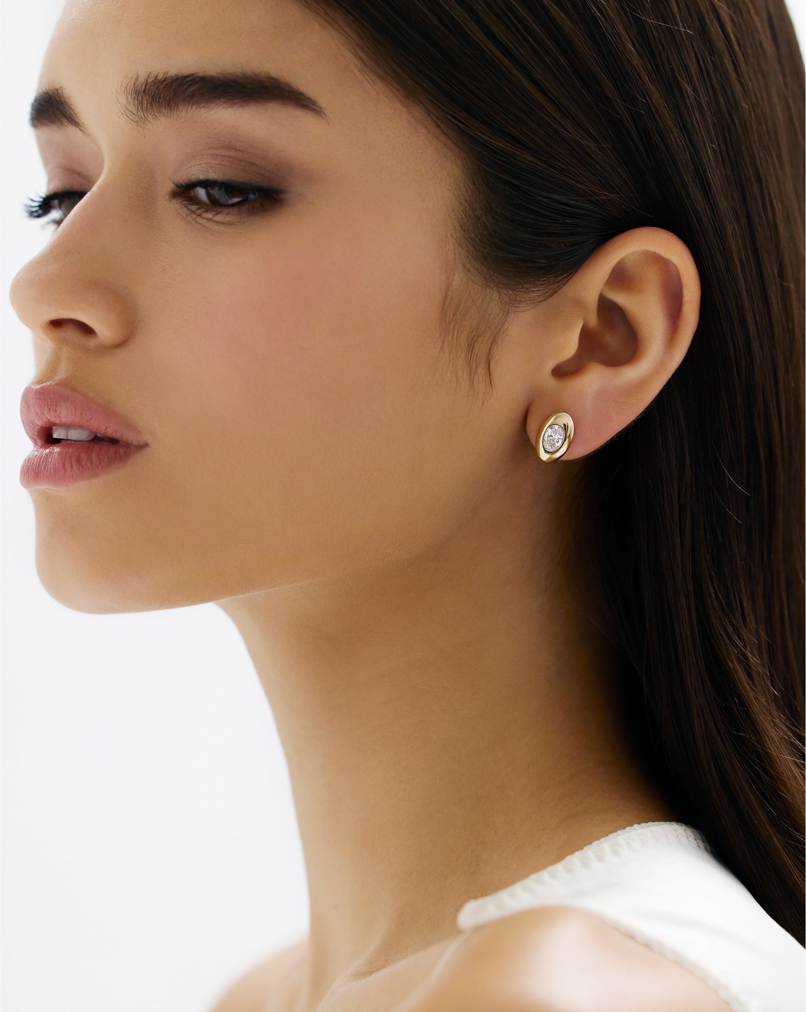 Framed Oval Lab Diamond Studs