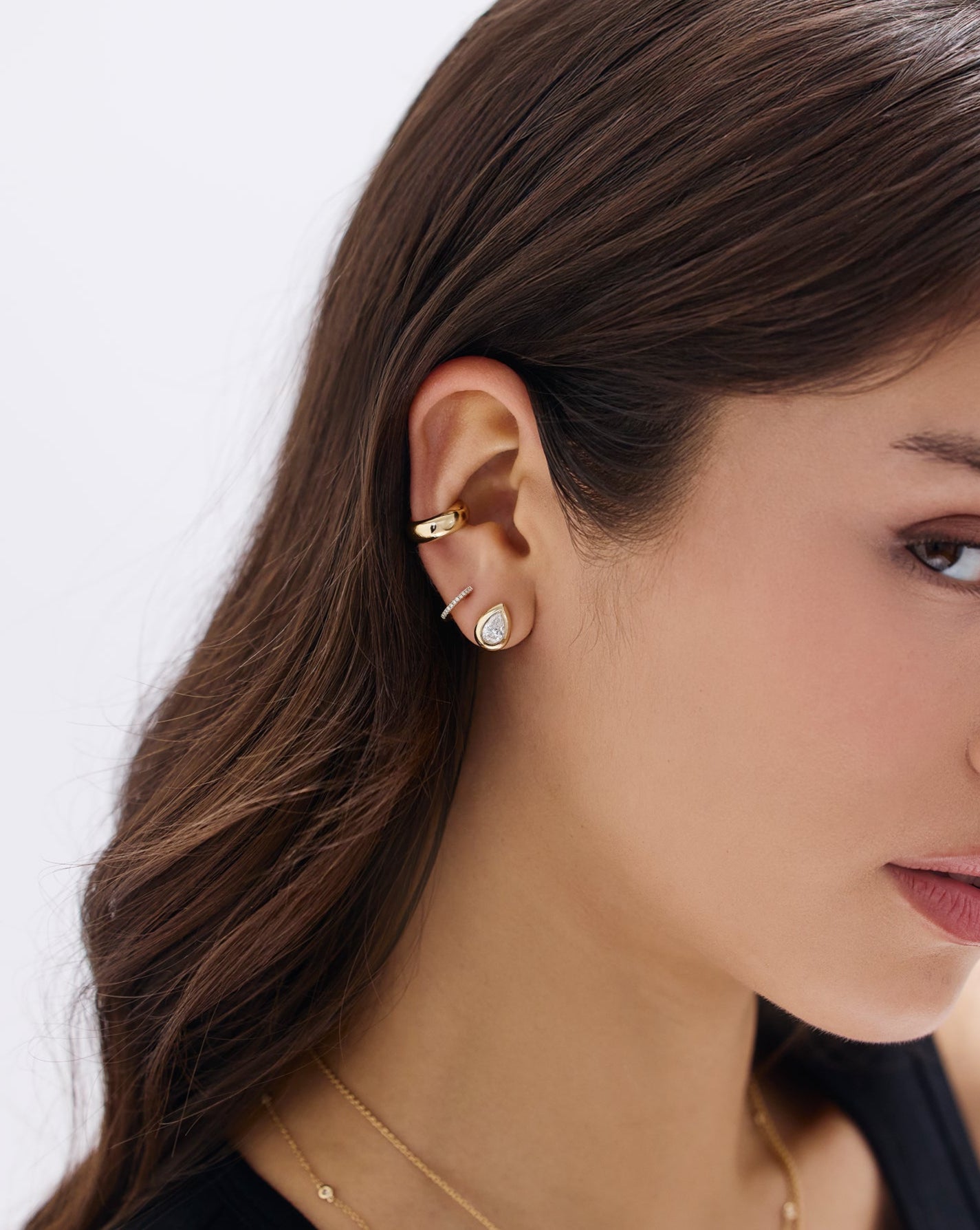 Framed Pear Lab Diamond Studs