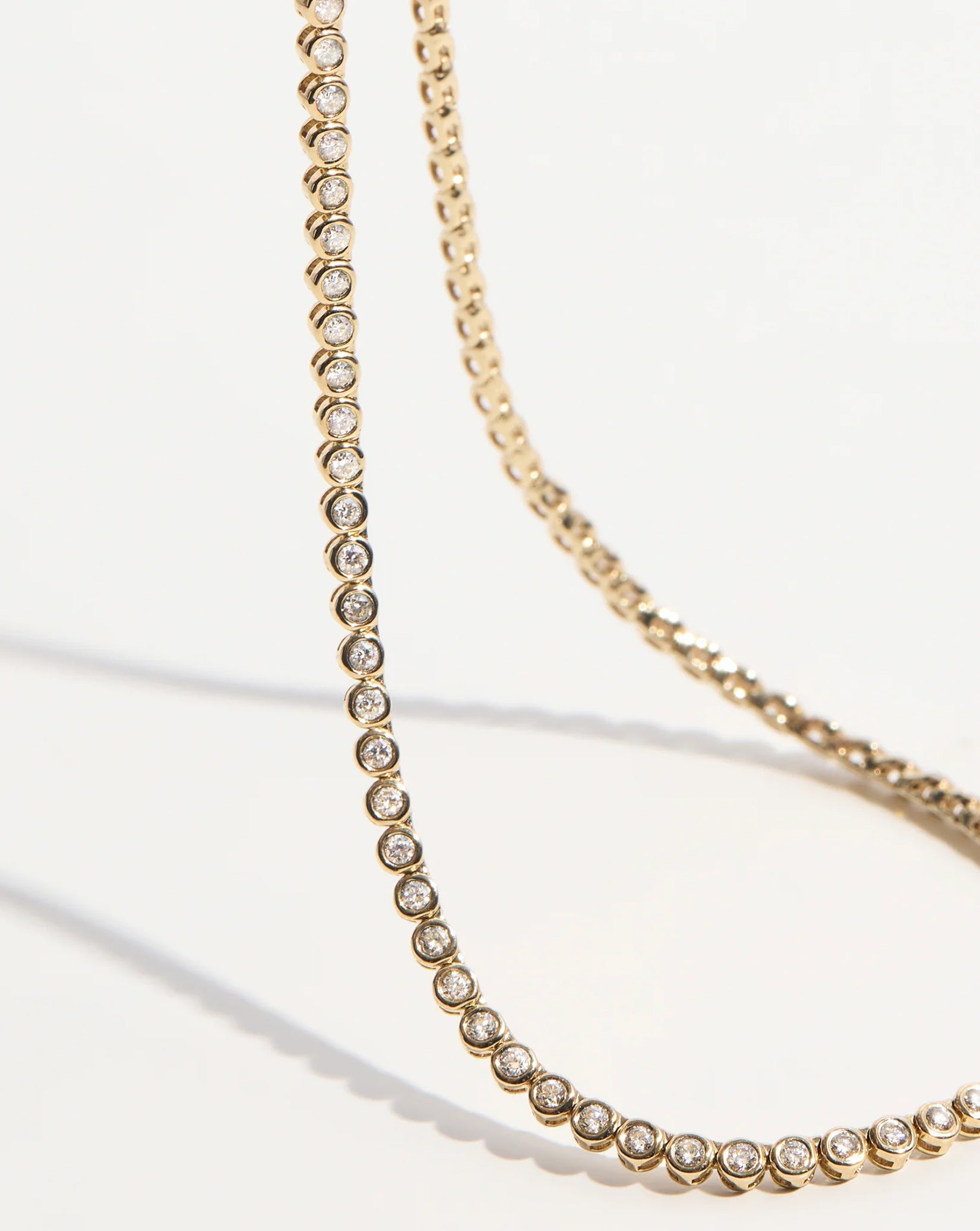 Bezel Mini Diamond Tennis Necklace