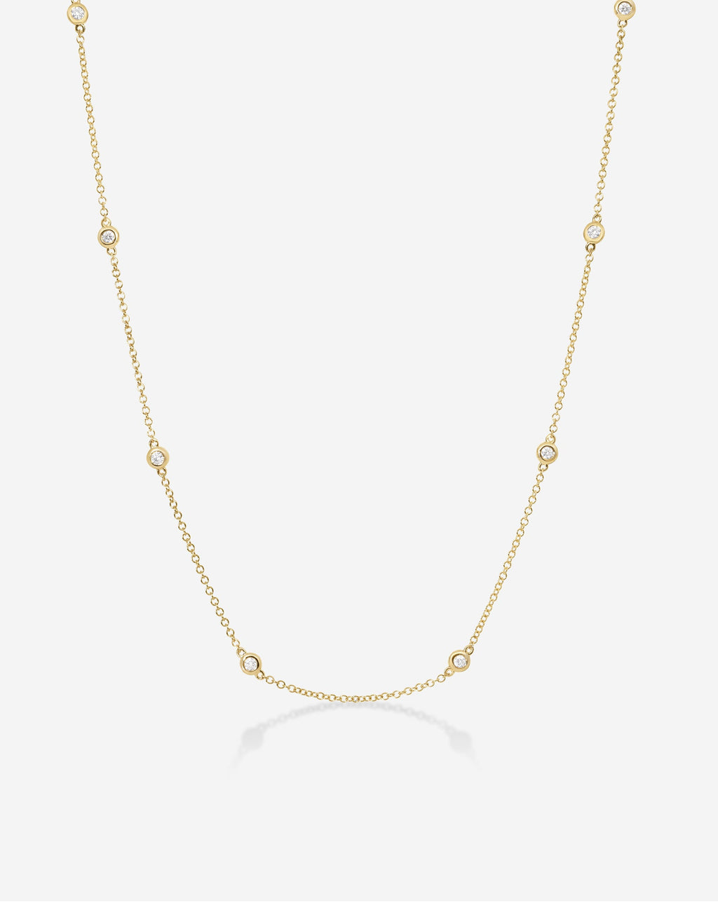 Diamond Bezel Station Necklace