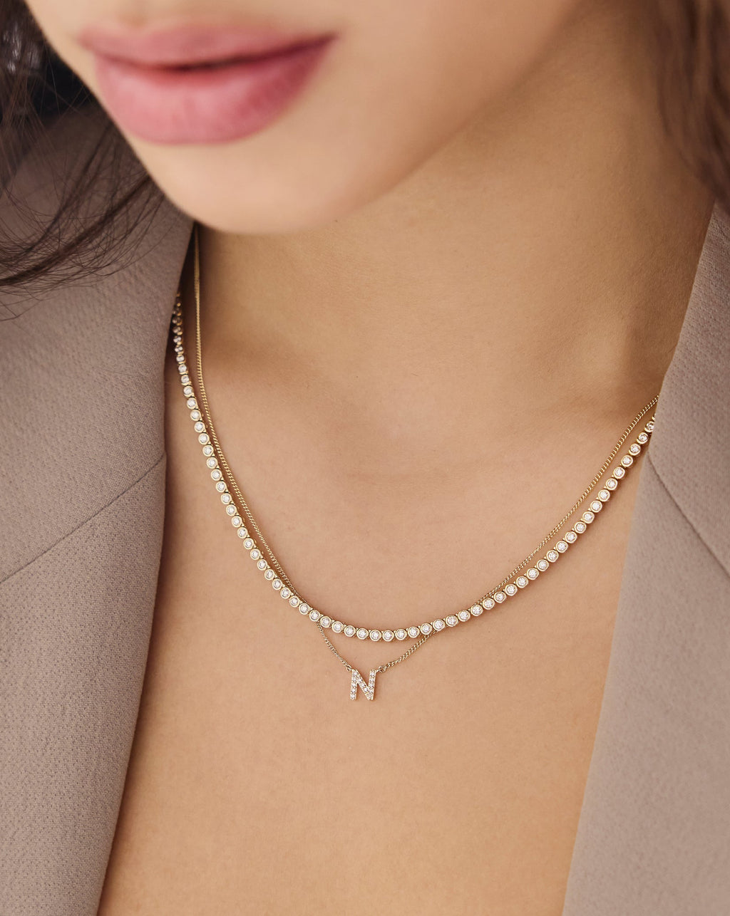 Diamond Initial Necklace