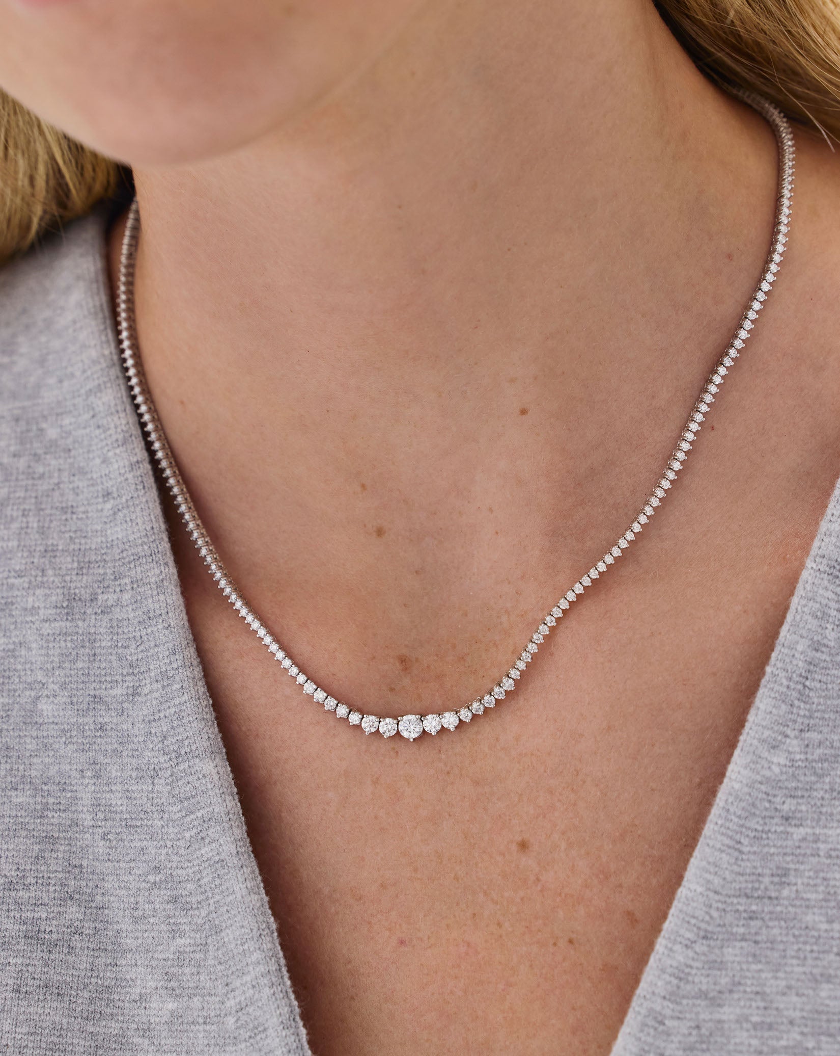 Graduated Diamond Tennis Necklace
