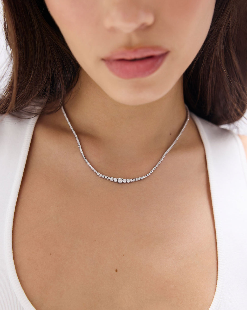 Graduated Diamond Tennis Necklace