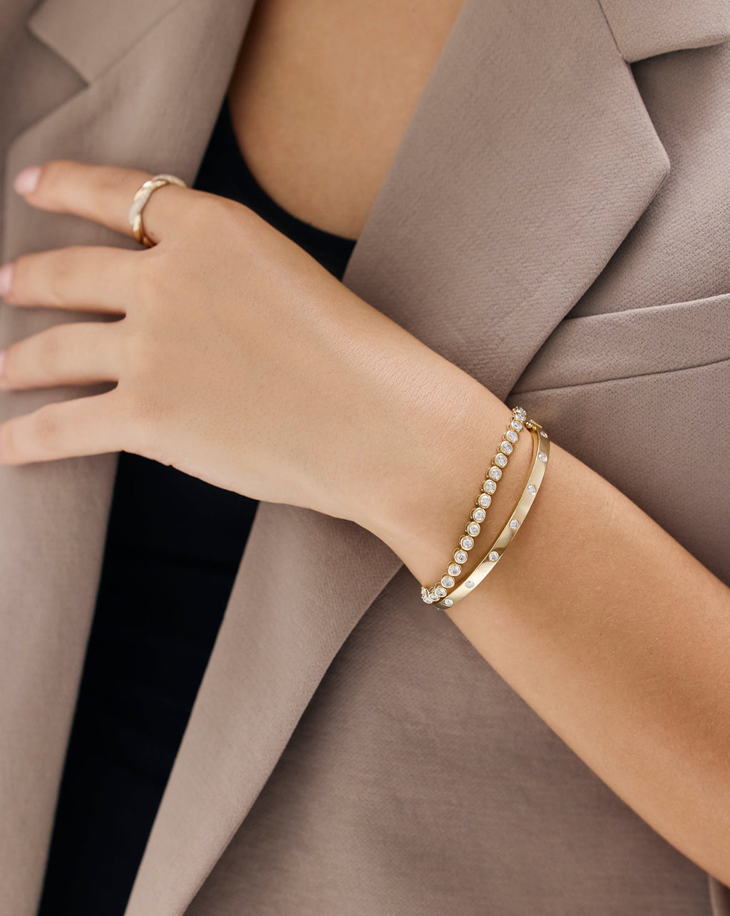 Inlay Diamond Bangle