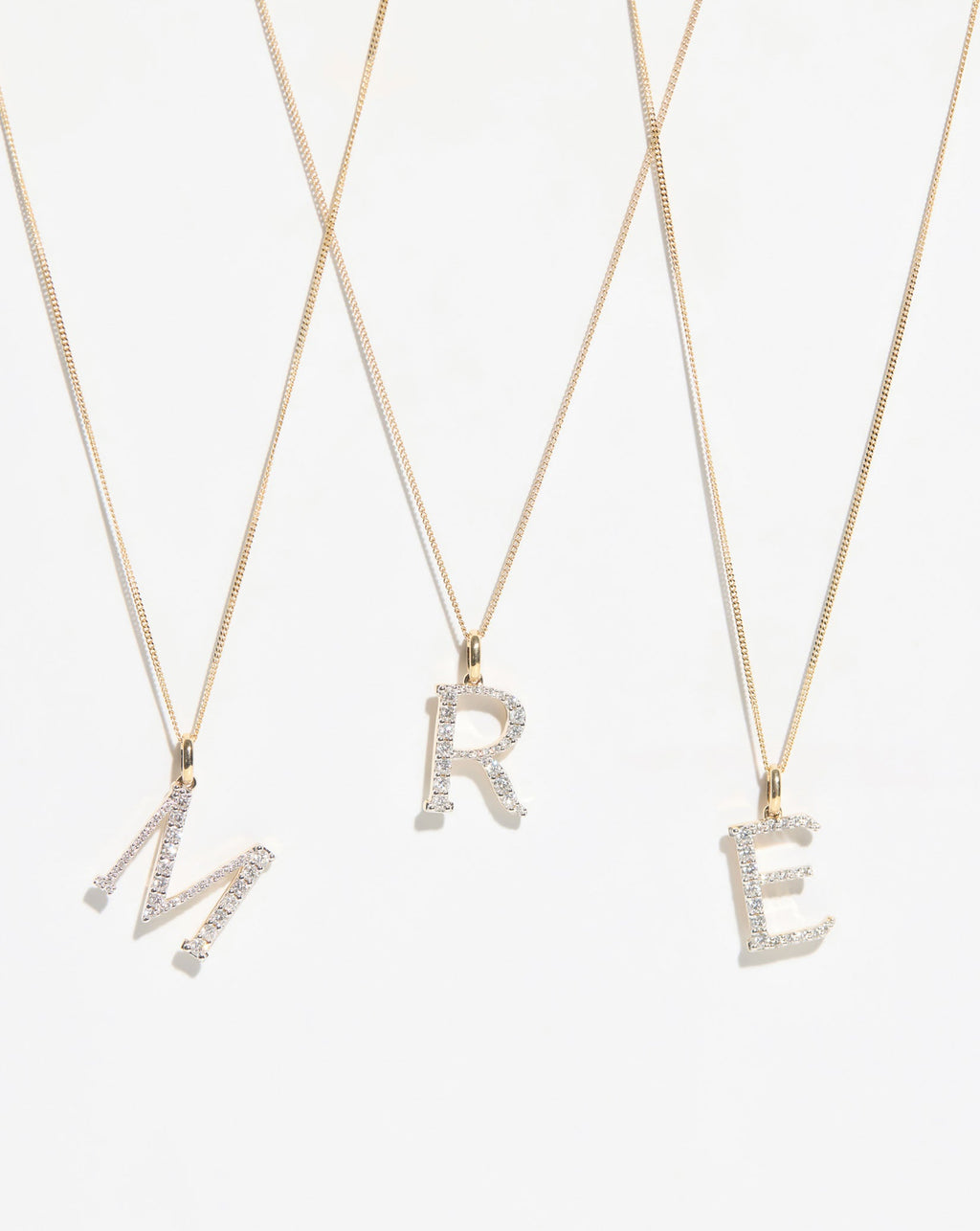 Large Diamond Initial Pendant