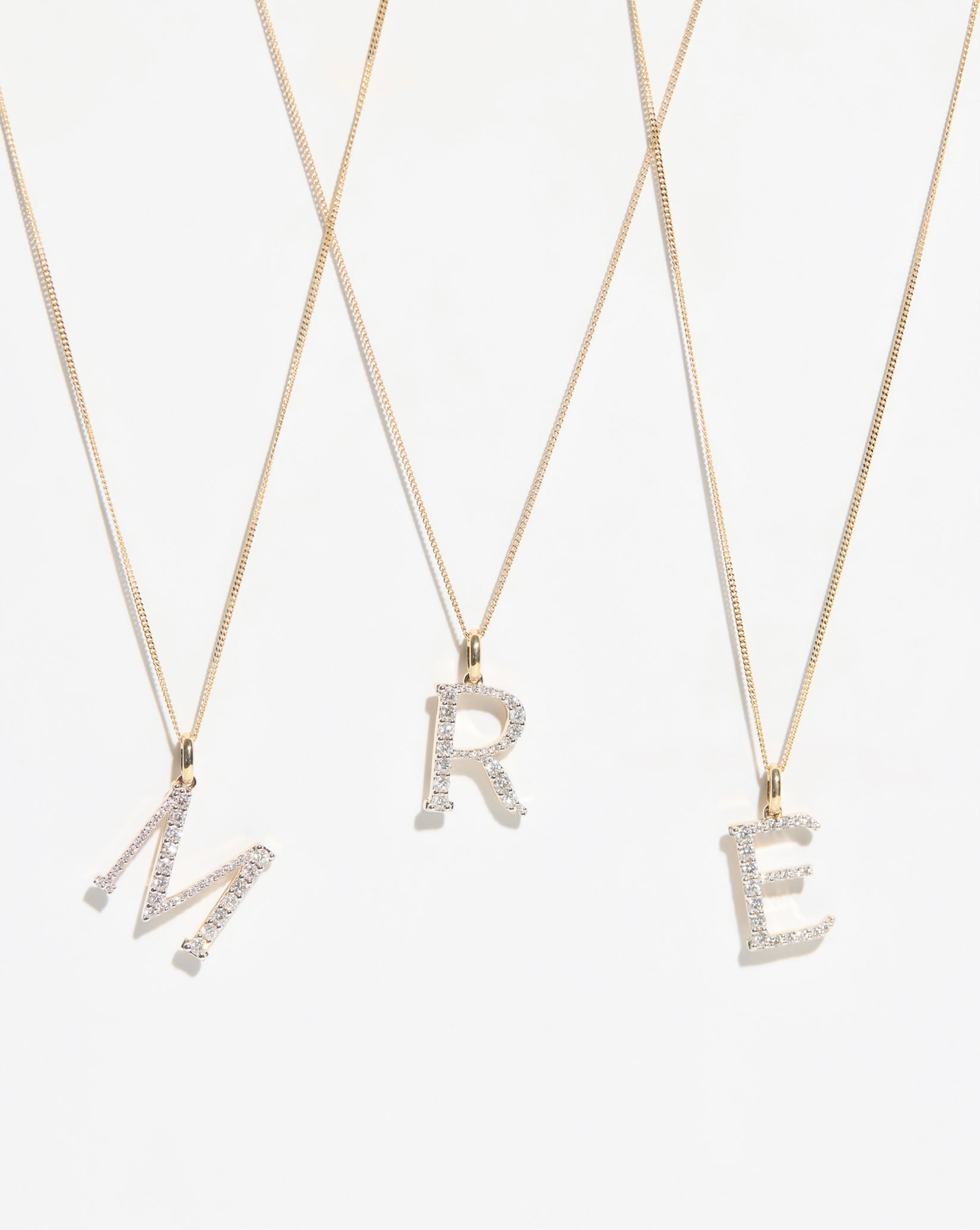 Large Diamond Initial Pendant