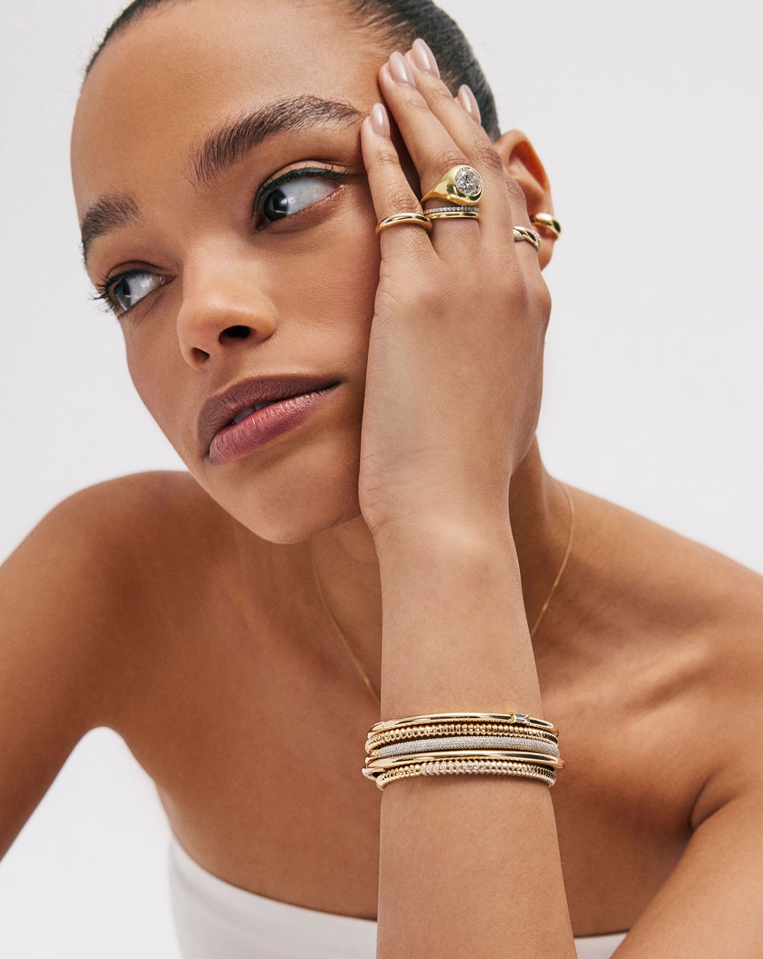 Stackable Gold Cloud Bangle