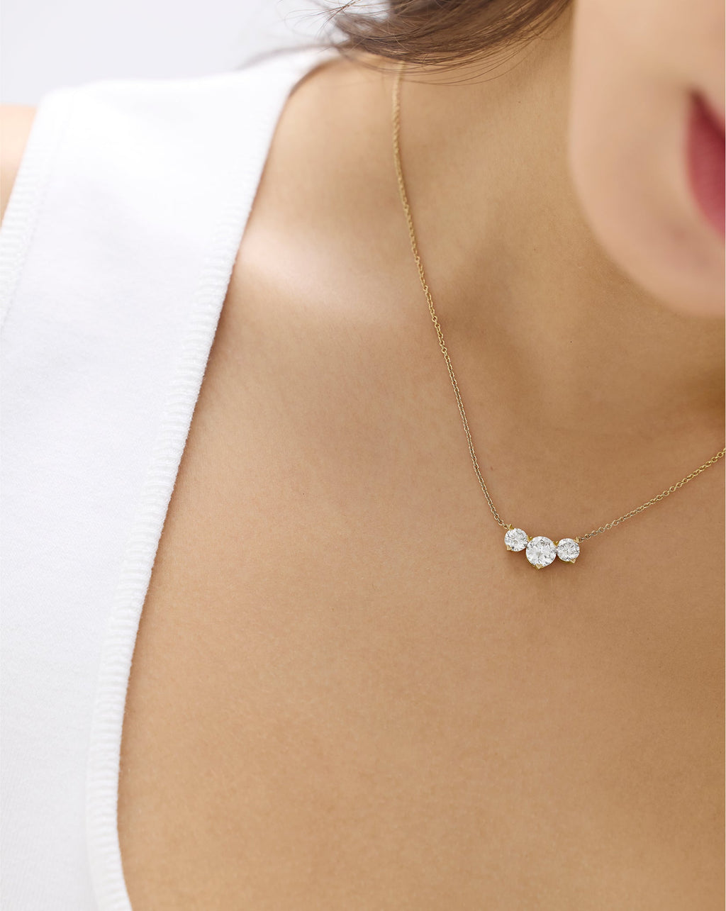 Lab Diamond Cluster Pendant Necklace