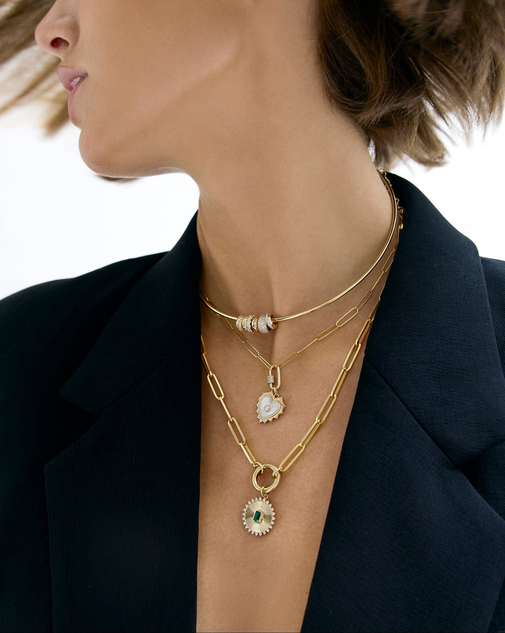 Fluted Emerald Pendant