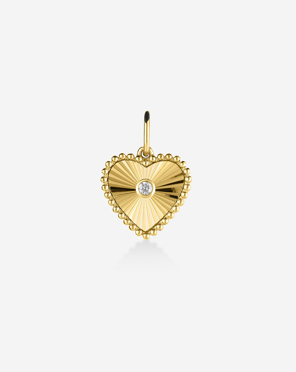 Fluted Heart Diamond Pendant