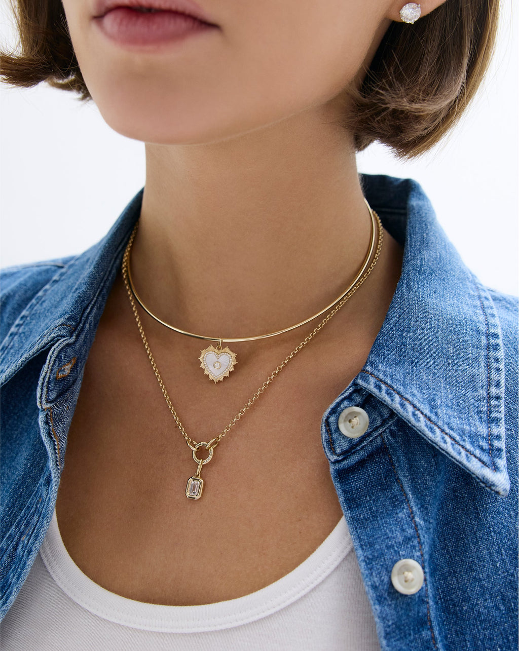Mother of Pearl Heart Pendant