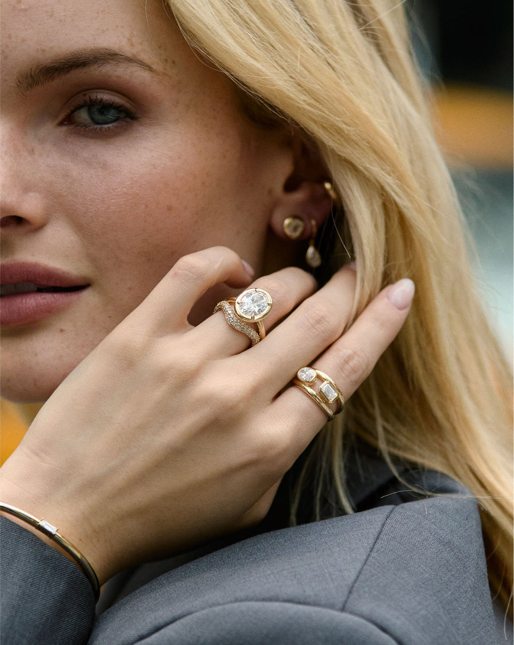 3.52 Oval Lab Diamond in Cloud Bezel