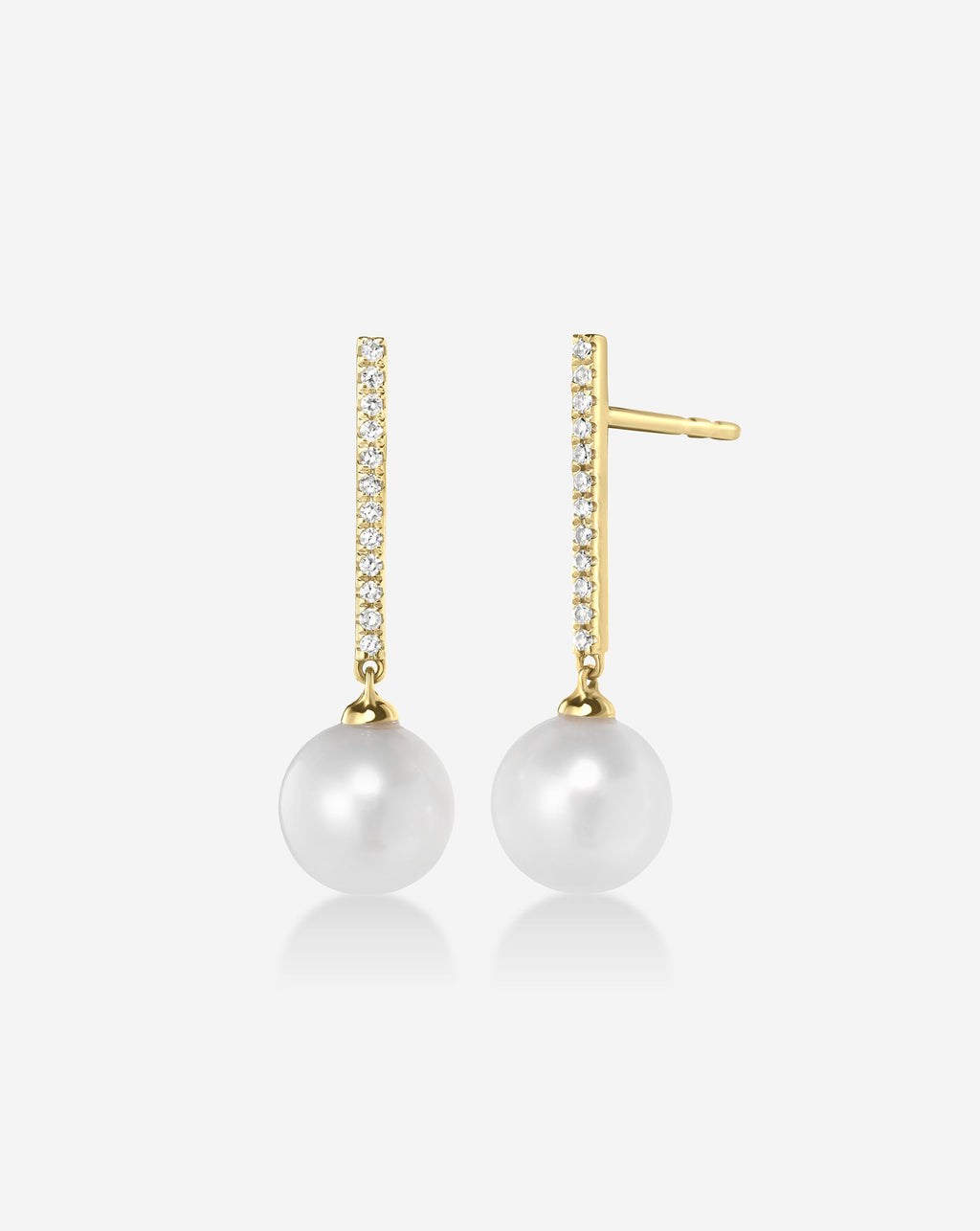 Diamond + Pearl Drop Earrings