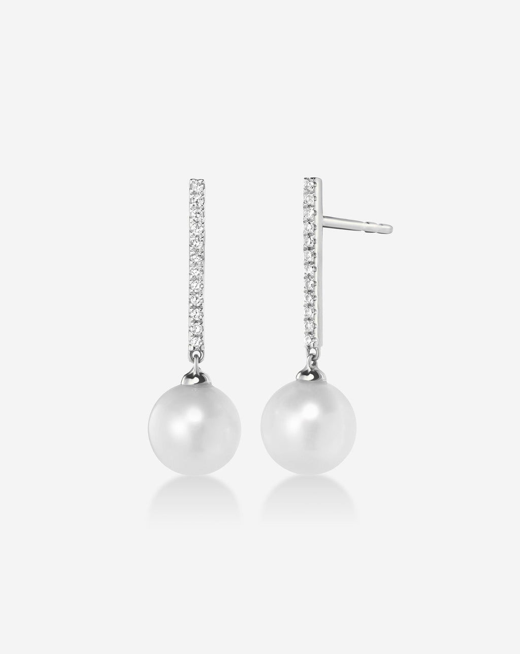 Diamond + Pearl Drop Earrings