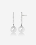 Diamond + Pearl Drop Earrings