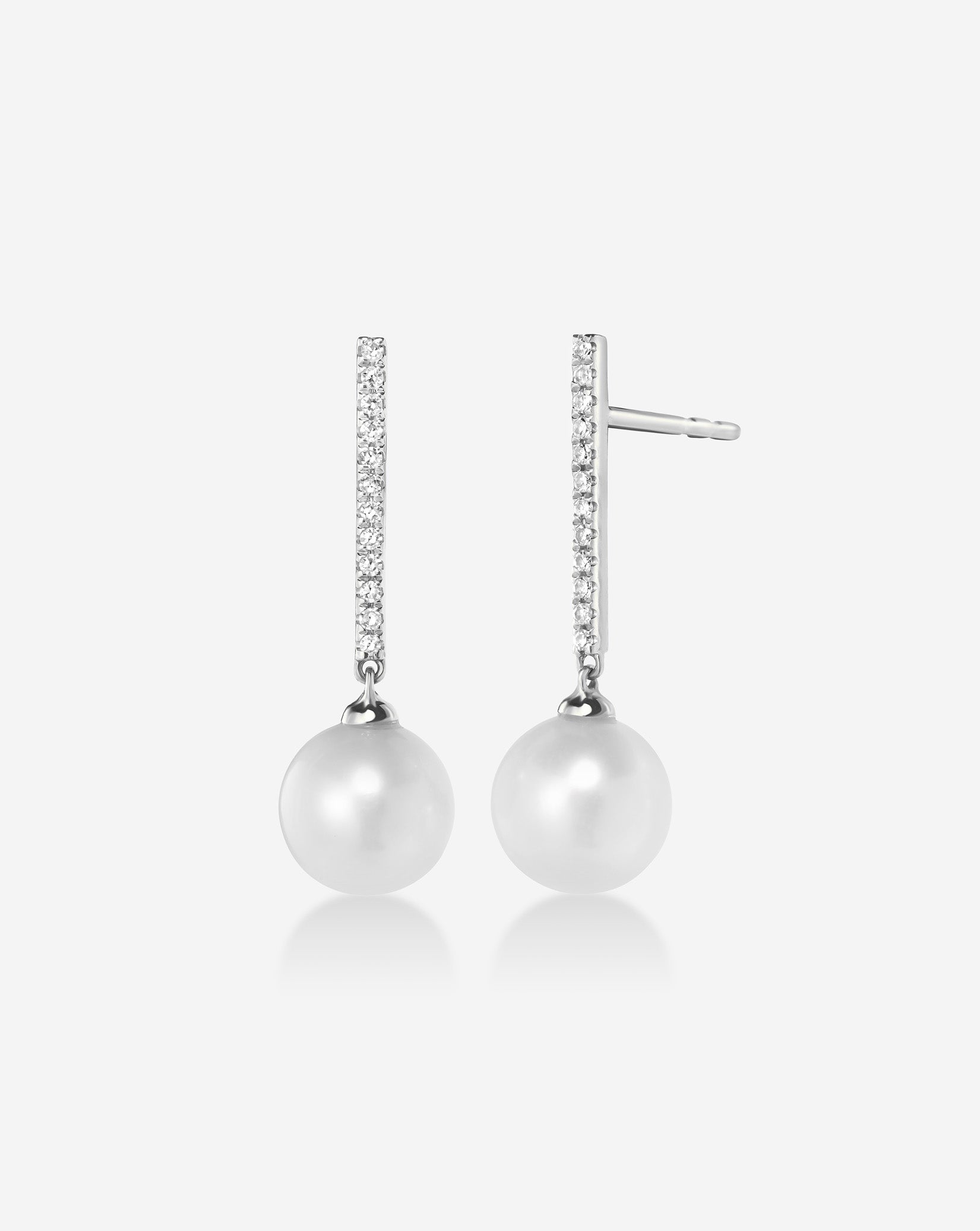 Diamond + Pearl Drop Earrings