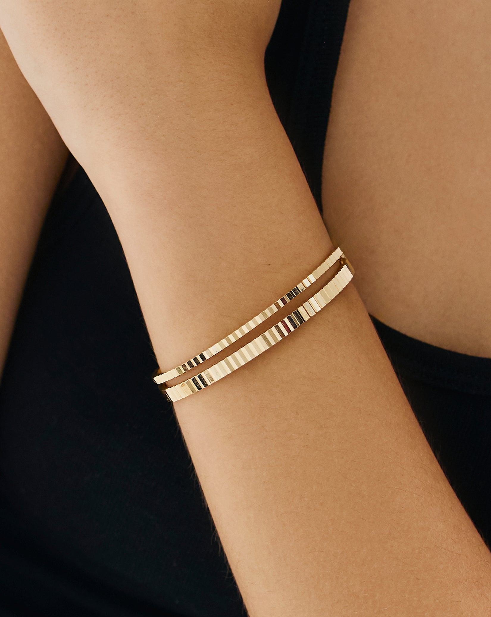 Fluted Gold Bangle