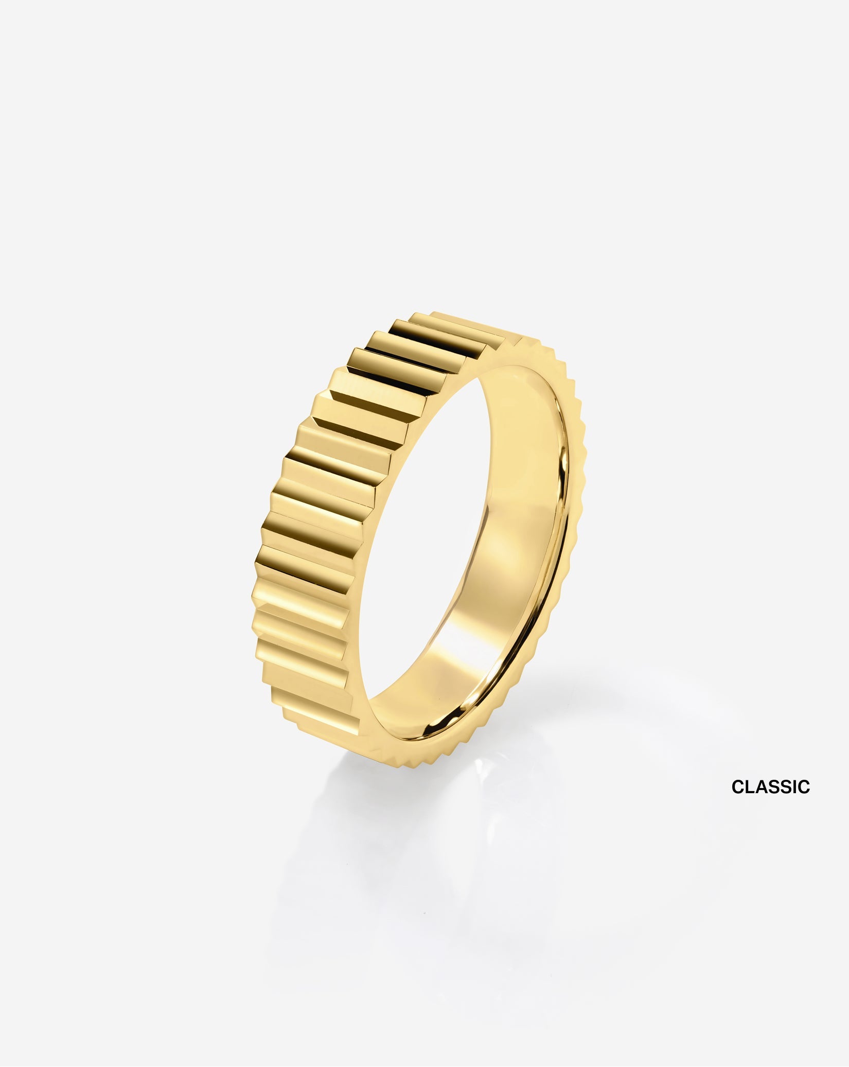 Fluted Gold Stackable Ring