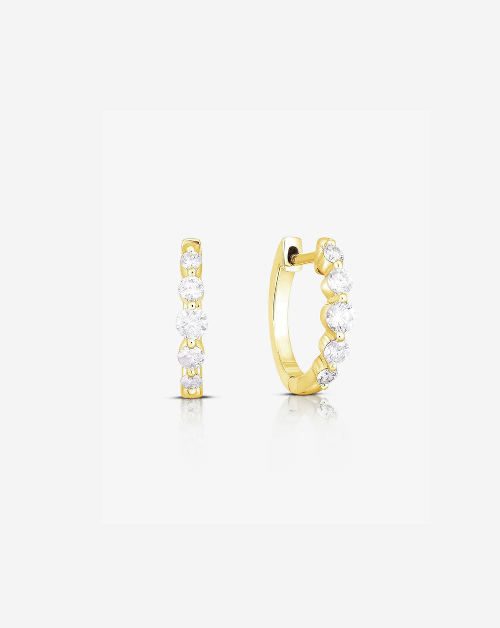 Graduated Single Prong Diamond Huggies