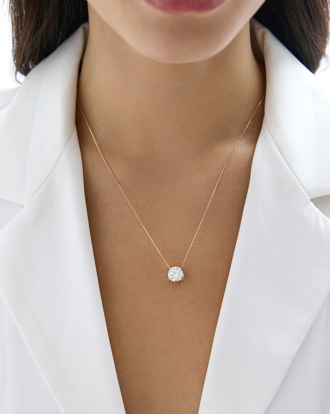 Round Lab Diamond Necklace