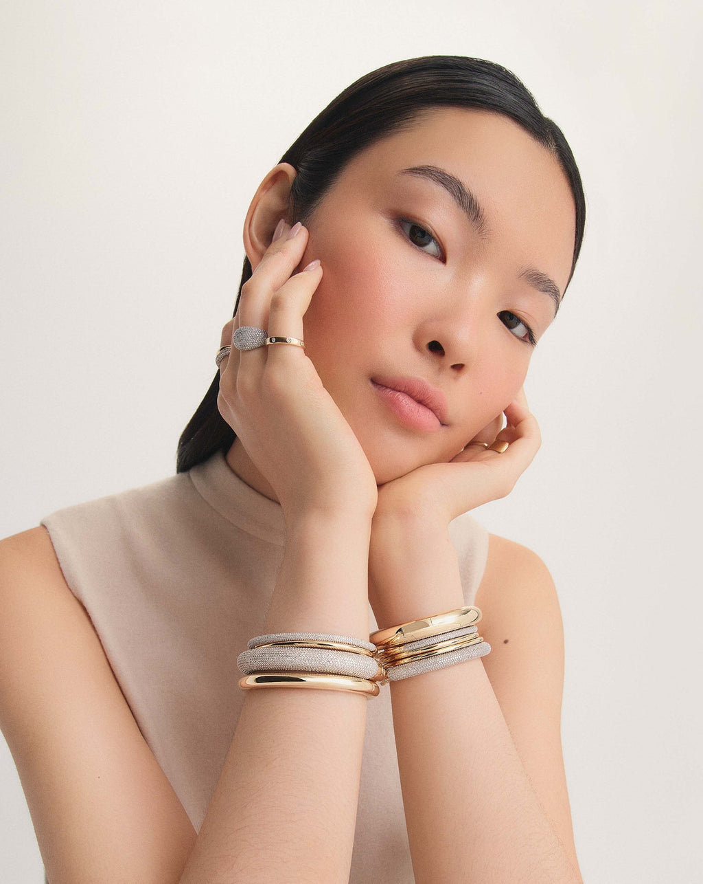 Stackable Gold Cloud Bangle